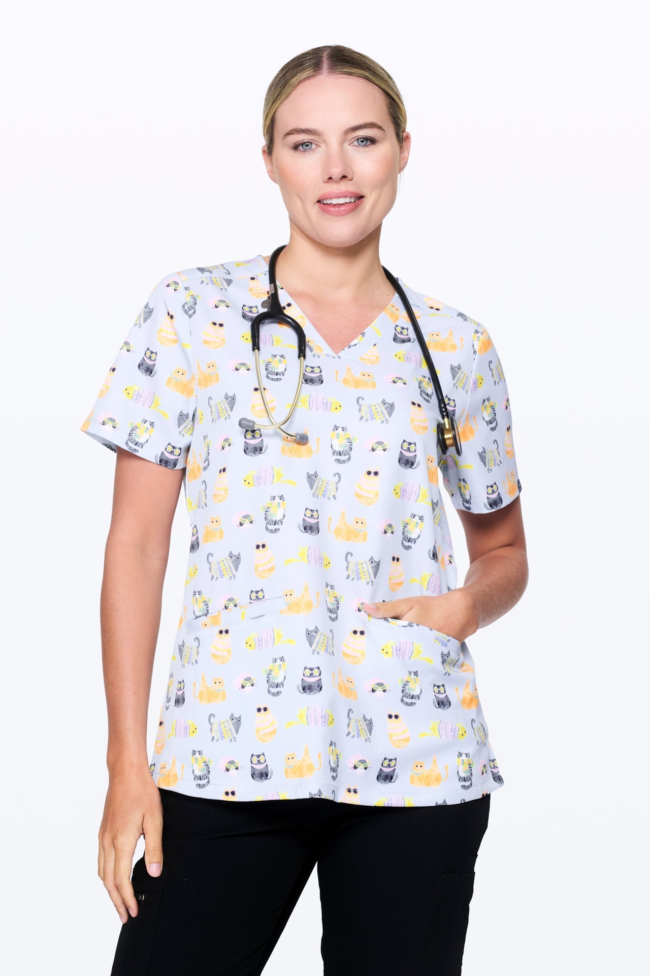 Cool Cats Women’s 3-Pocket Scrub Top