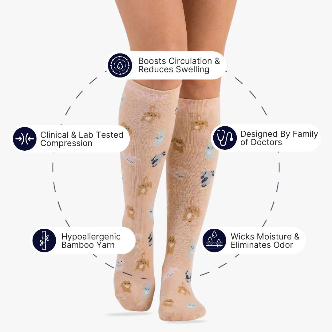 Bunnies Bamboo Compression Socks