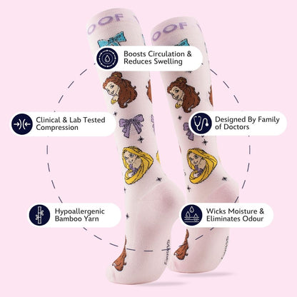Disney Princess Bamboo Compression Socks, Happily Ever After