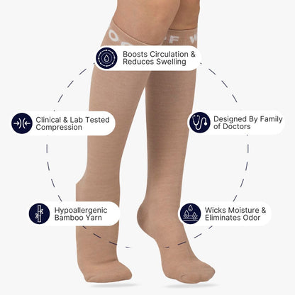 Nude 2 Bamboo Compression Socks