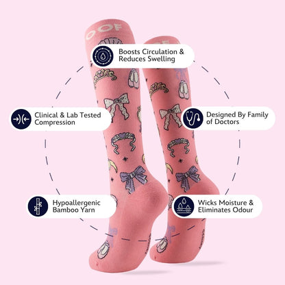 Disney Bamboo Compression Socks, Ready for the Ball