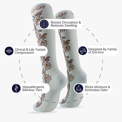 Flower Chain Bamboo Compression Socks