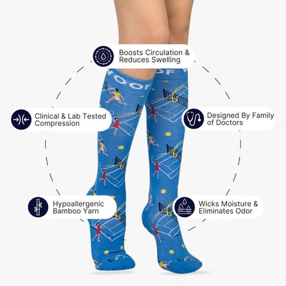 Match Point Bamboo Compression Socks