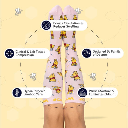 Disney’s Winnie the Pooh Bamboo Compression Socks, Honey Pot