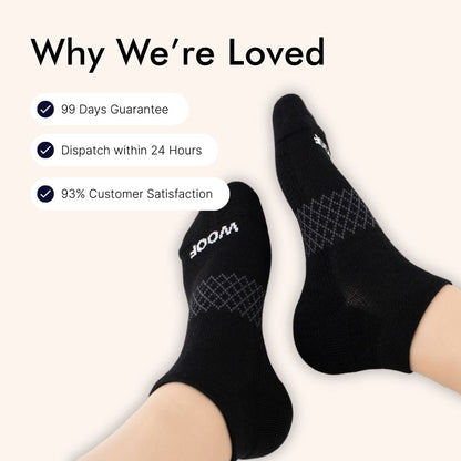 Black Bamboo Ankle Compression Socks