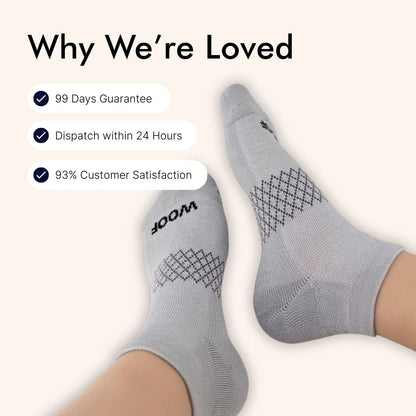Grey Bamboo Ankle Compression Socks