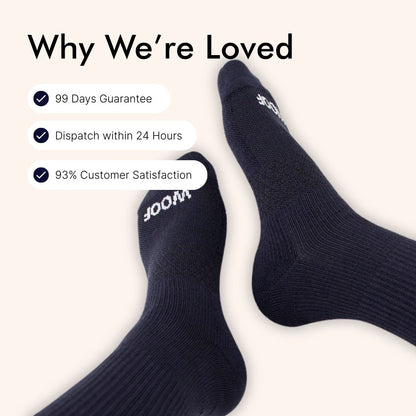 Navy Bamboo Crew Compression Socks