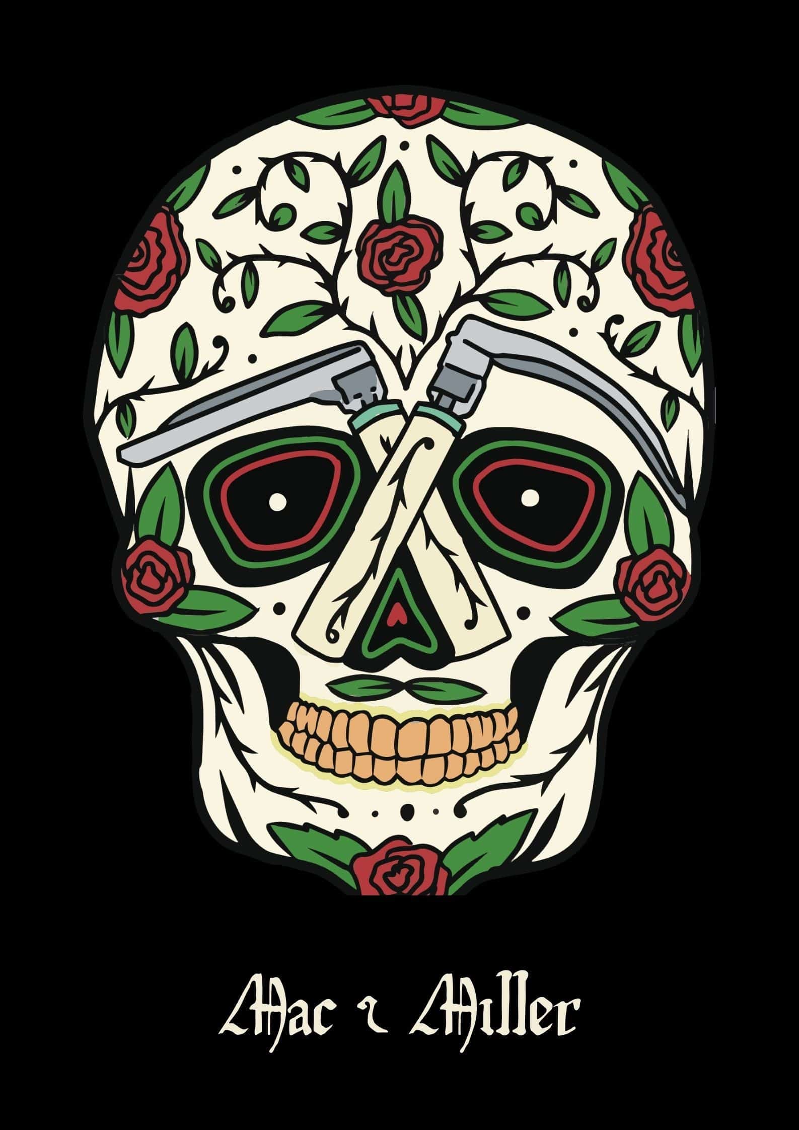 Dr. Woof Sugar Skulls Anesthesia Surgical Scrub Cap Design 