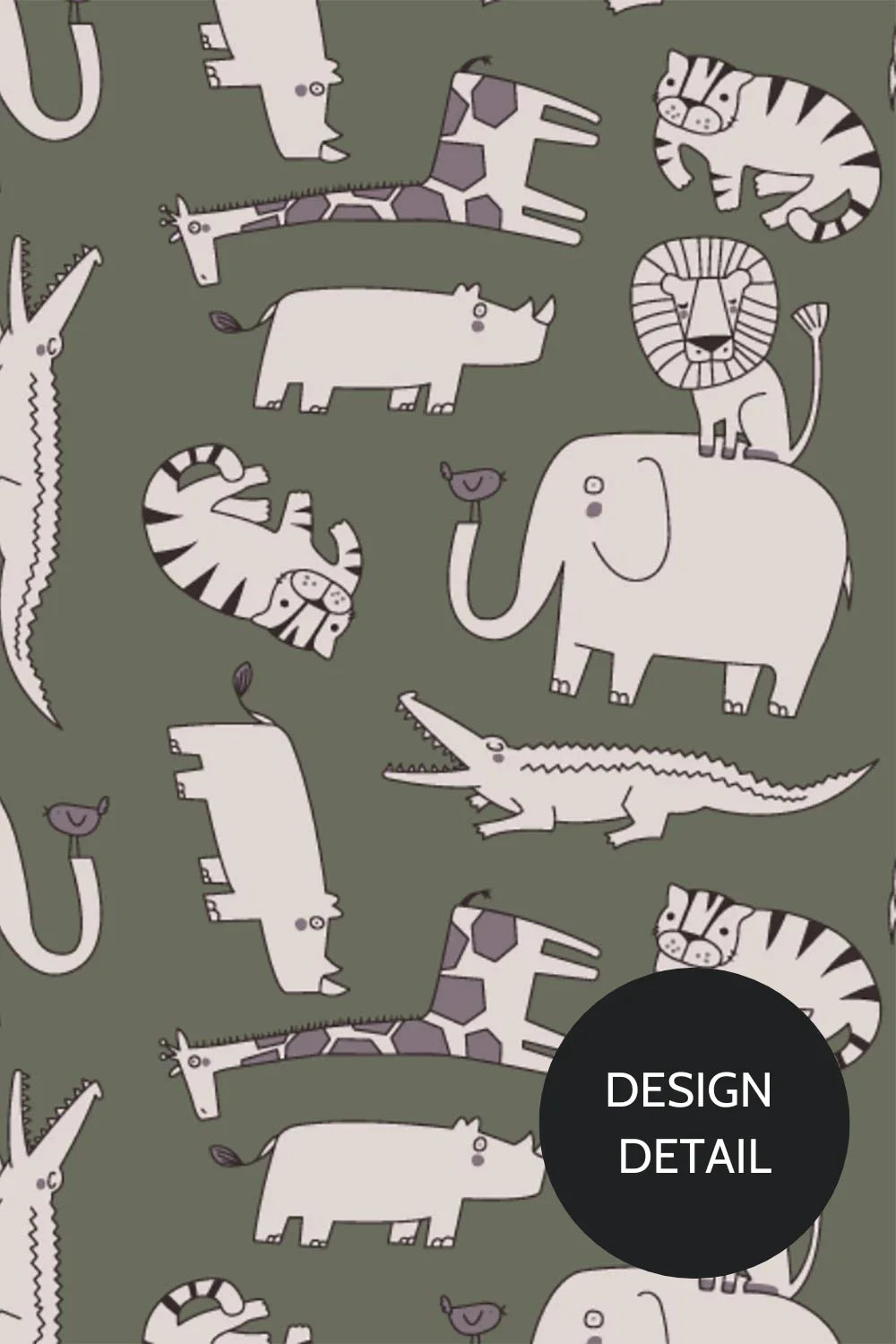 Dr. Woof Safari Surgical Scrub Cap Design Closeup 